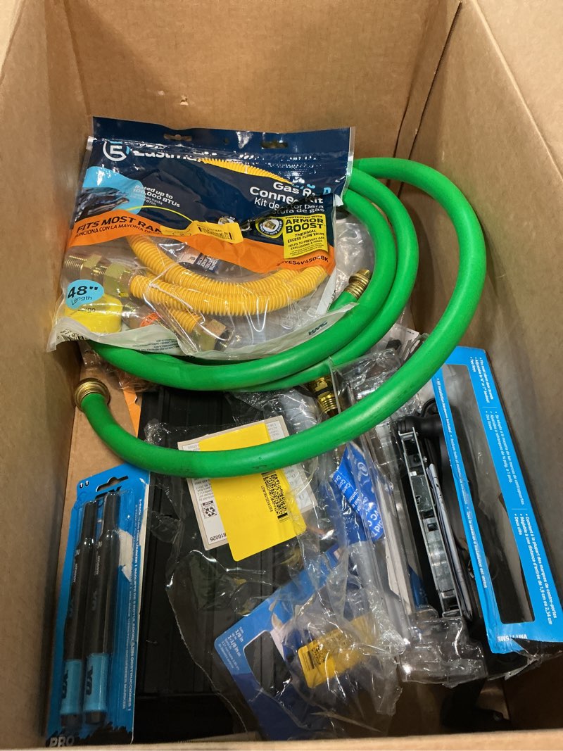 Condition photo showing As Is for assorted home improvement lot (small tools, screw, home accessories, etc.)