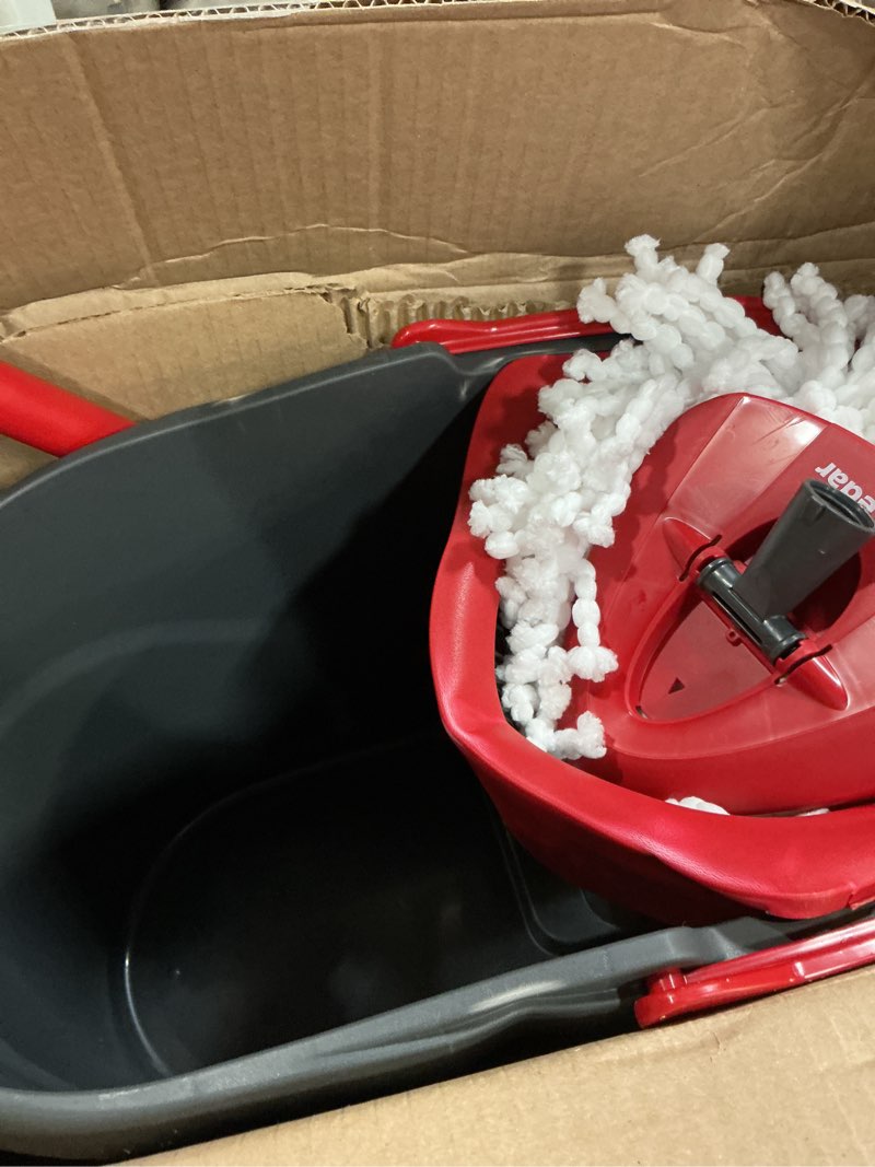 Condition photo showing Good Condition for O-Cedar EasyWring Microfiber Spin Mop, Bucket Floor Cleaning System, Red, Gray, Standard