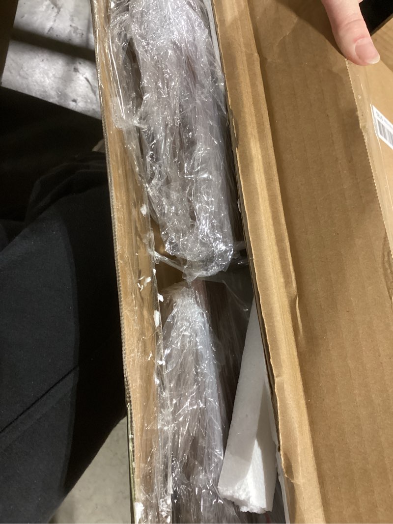 Condition photo showing Good Condition for VASAGLE Round Side End Table, 2-Tier Boho Bedside Table with Rattan-Look Storage Shelf, Nightstand for Small Spaces, for Living Room, Bedroom, Home Office, Black Walnut ULET296K01 Boho 15.8"Dia. x 21.9"H Black Walnut