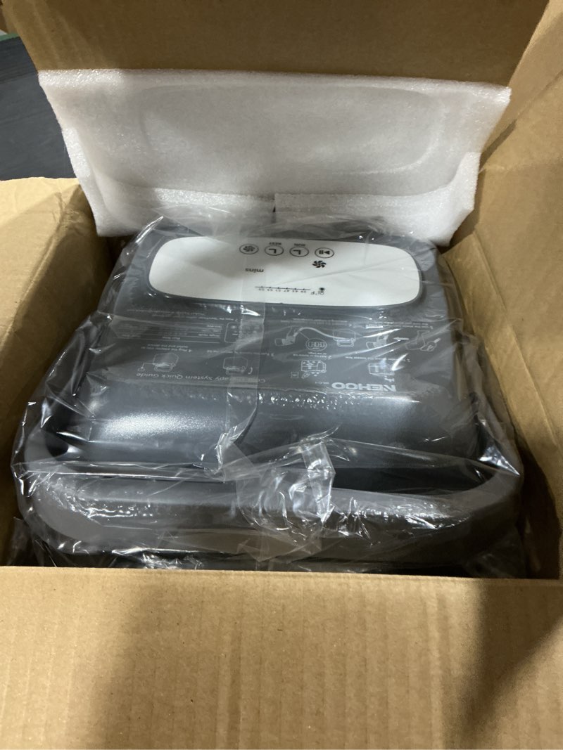 Condition photo showing As Is for nehoo cold therapy system, pain relief for post-surgery recovery, programmable ice therapy machine, continuous cryotherapy, universal pad for knee, ankle, cervical, back and leg, including 4 straps