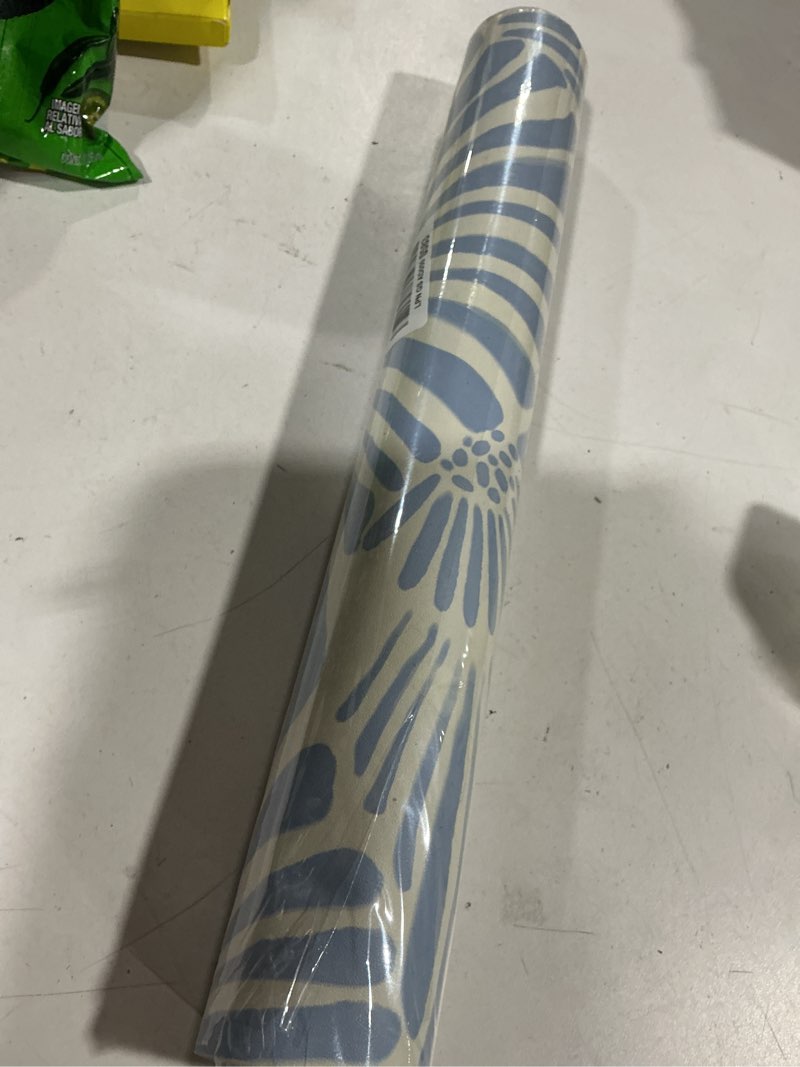 Condition photo showing Good Condition for white and blue wallpaper peel and stick wallpaper boho 17.3"×393" modern wallpaper removable self adhesive wall paper for bedroom blue contact paper for cabinets drawers shelf home decor vinyl film 17.3" x 393" blue
