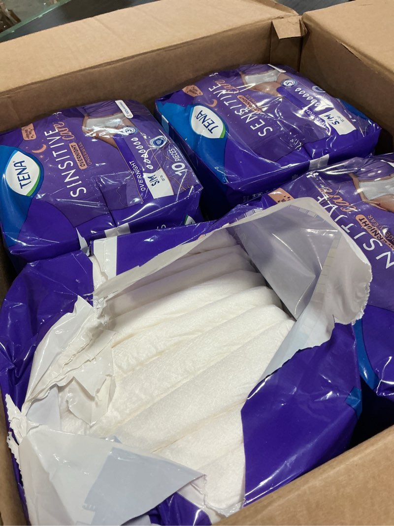 Condition photo showing Good Condition for tena sensitive care overnight incontinence underwear for women, bladder control and postpartum, small/medium, 80 count (waist size: 25in-35in) small/medium 80