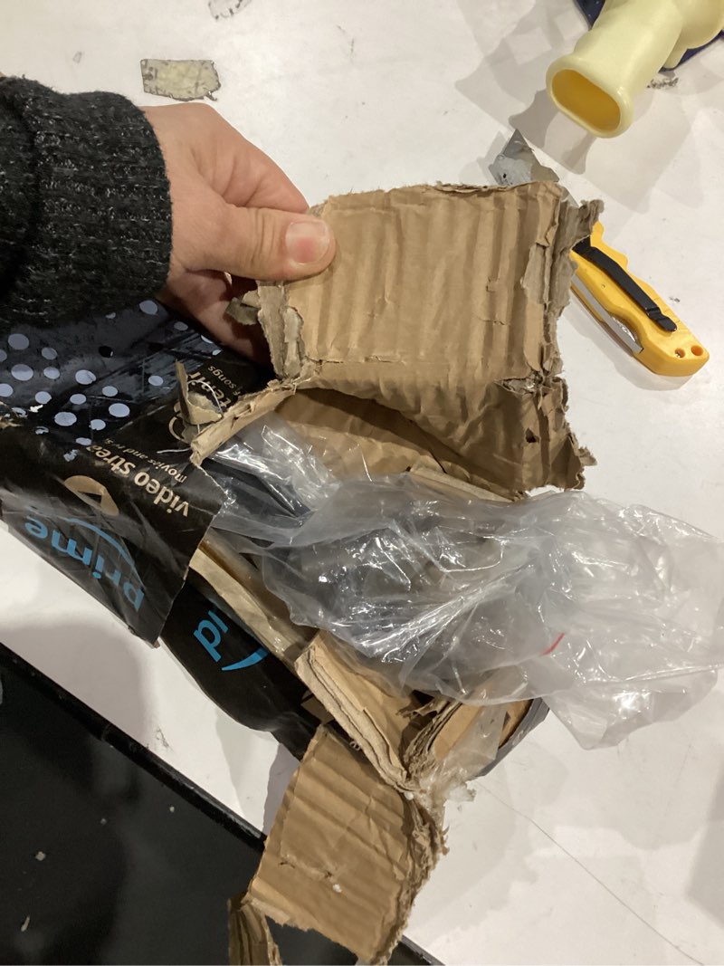Condition photo showing As Is for 1 Pcs 4"x4" Fence Post Anchor Ground Spike 32"(Actual: 3.6"x3.6") Heavy Duty Metal Fence Post Anchor, Black Powder-Coated, for Fence,Deck,Bird Feeder,Railing,Mailbox 32 Inch 1