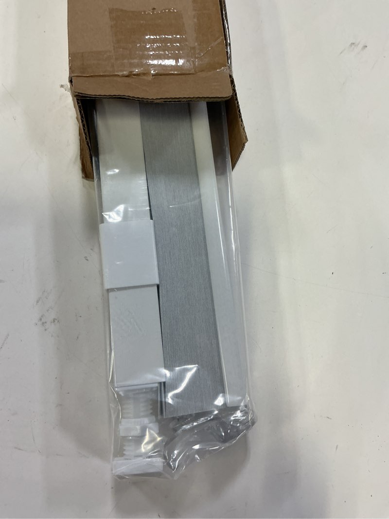 Condition photo showing New/Like New for LazBlinds Cordless Cellular Shades, No Tools No Drill Blackout Honeycomb Shades Pleated Blinds for Windows, 27'' W x 48'' H, Silver White Blackout-silver White 27'' W x 48'' H