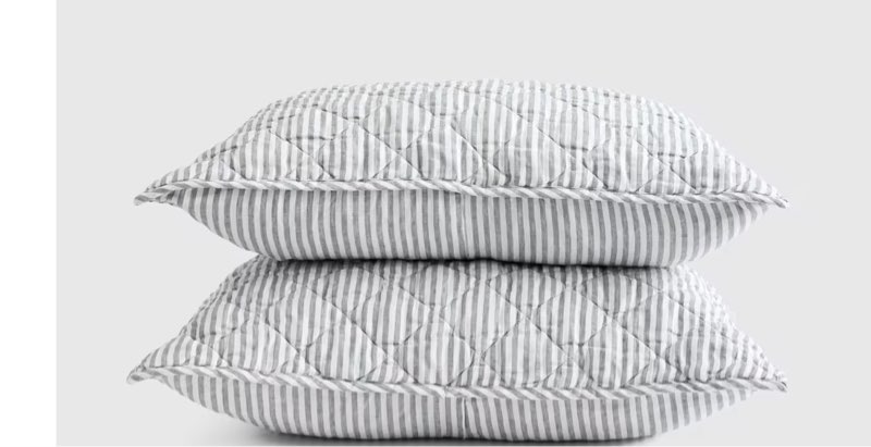 european linen stripe quilted sham pillow set of 2 king