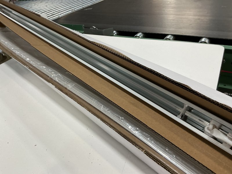 Condition photo showing Good Condition for project source light filtering vertical 3.5-in slat width 78-in x 84-in cordless white vinyl light filtering vertical blinds