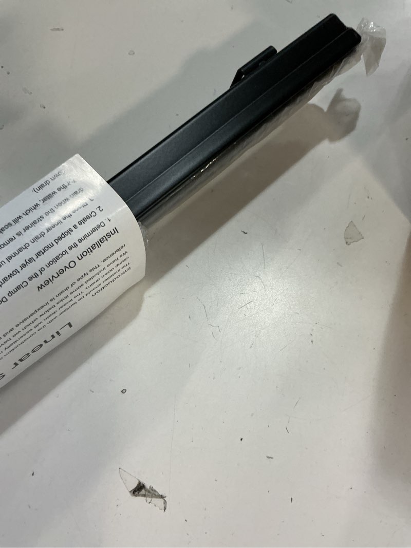Condition photo showing Good Condition for 28 inch ultra narrow linear shower drain, matte black extra slim shower drain, 304 stainless steel, easy to install and clean for bathrooms (drain base not included),lsde8-31a-28b matte black 28 inch