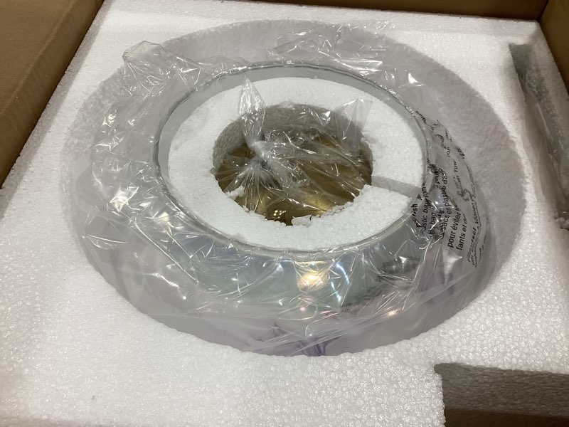 Condition photo showing Good Condition for semi flush mount ceiling light, 11.8" 2-lights ceiling light fixture with iridescent hammered glass shade, modern lighting fixture for hallway entryway foyer bedroom, brass/gold 11.8“