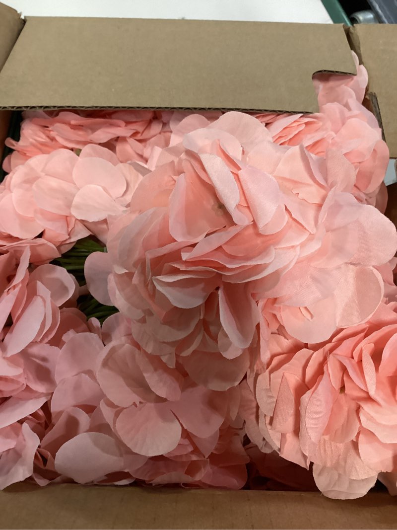Condition photo showing Good Condition for aviviho 65pcs fake flowers pink hydrangea artificial flowers bulk (not squished, no steaming need) s
