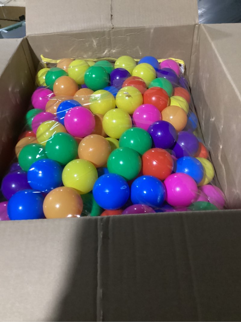 Condition photo showing New/Like New for ball pit balls phthalate free bpa free crush proof plastic - 7 bright colors in reusable play toys for kids with storage bag 400 balls, 7 colors