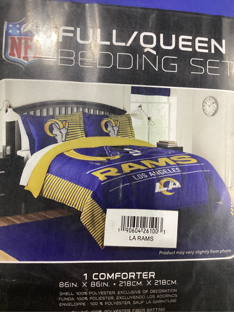 Condition photo showing New/Like New for northwest nfl unisex-adult bed in a bag set los angeles rams queen rotary legacy