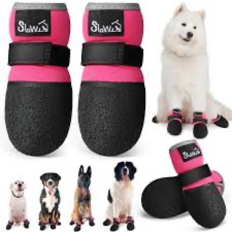 Lukovee Dog Shoes – Breathable Dog Sock Shoes for Hardwood Floor Snow Hot Pavement, Waterproof Non-S