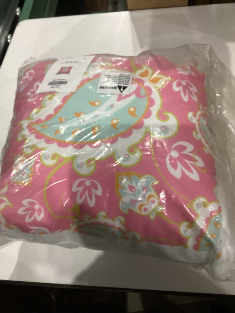 Condition photo showing New/Like New for Stupell Industries Pastel Paisley Floral Pattern Design by George Tygert Throw Pillow, 18 x 18, Pink