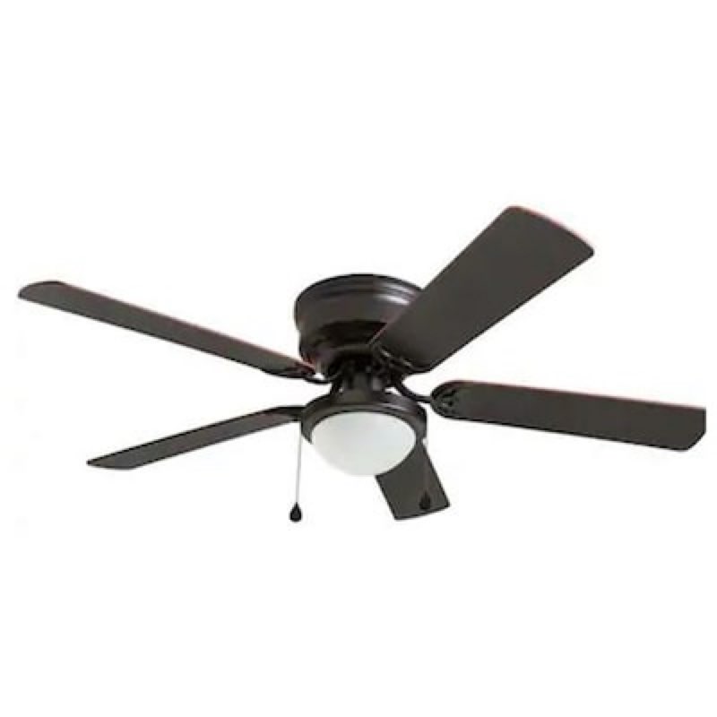 harbor breeze armitage 52-in matte black with black/cocoa blades flush mount ceili