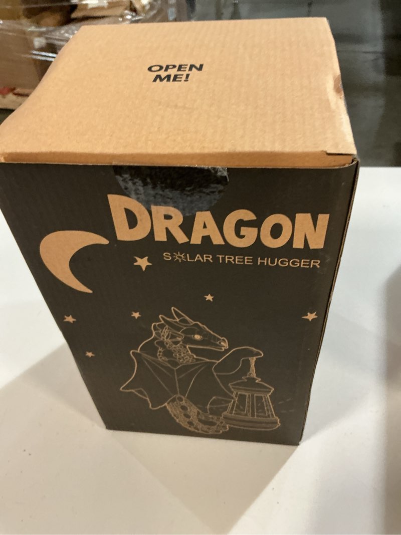 Condition photo showing New/Like New for Goodeco Dragon Tree Hugger Solar Lantern Garden Statue - 9.3 Inch Resin Dragon Decor for Outdoor, Perfect Garden Gift & Yard Decor