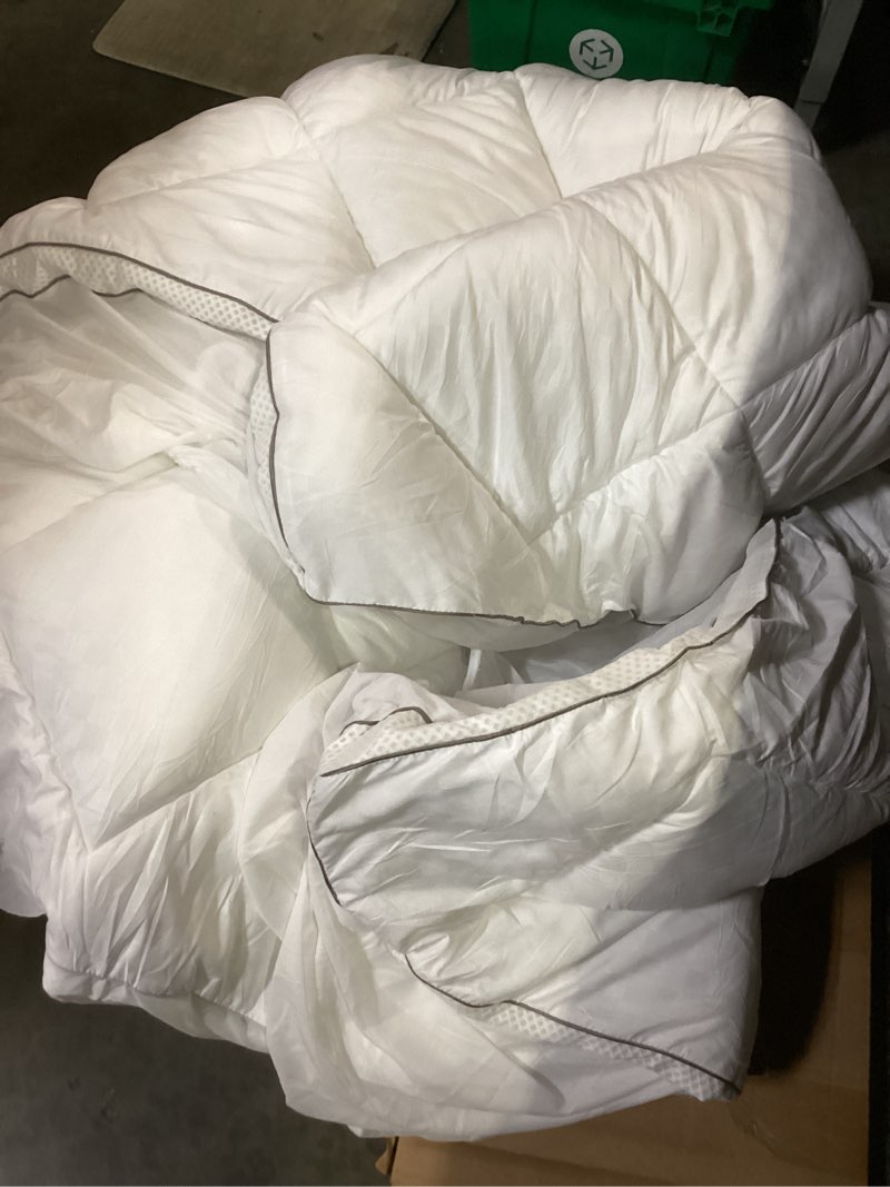 Condition photo showing As Is for padded full mattress protector, breathable waterproof mattress pad cover fitted deep pocket 8"-21", soft noiseless mattress cover washable cooling for home hotel bedroom, white full: 54"x75"x18" diamond - white