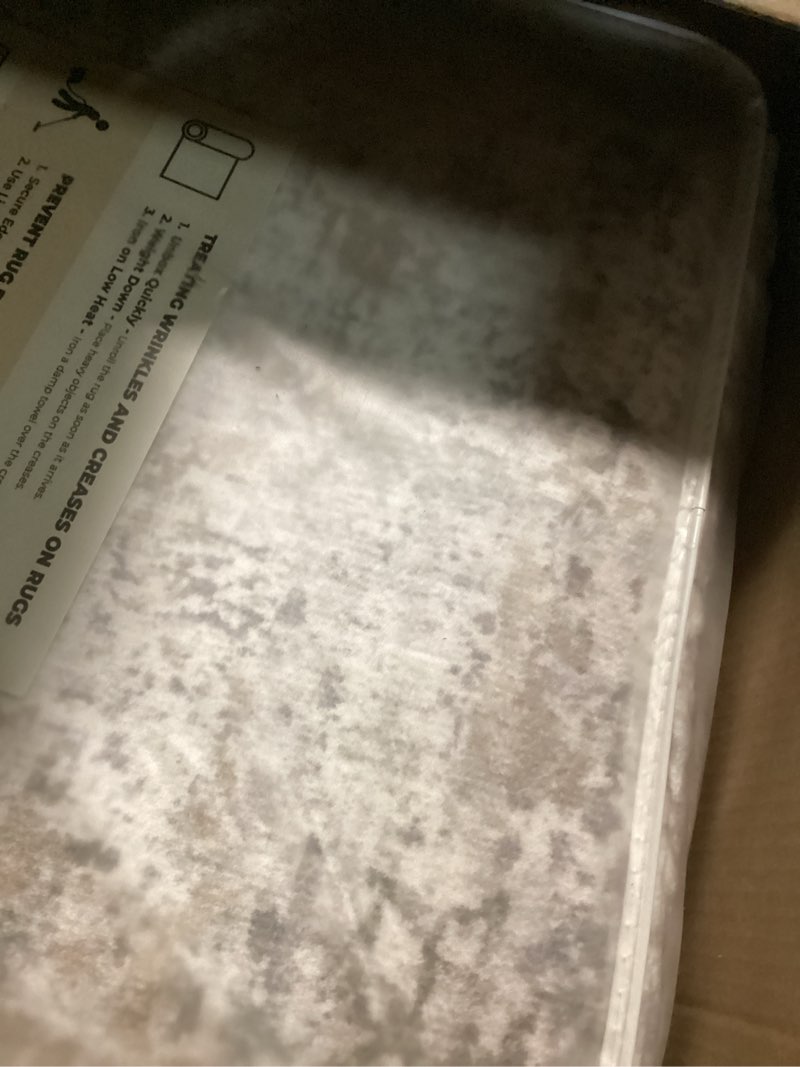 Condition photo showing Good Condition for Modern Abstract 6x9 Living Room Washable Rug Non-Slip Soft Bedroom Area Rug Beige Grey Neutral Thin Print Faux Wool Floor Carpet Throw Rugs for Nursery Playroom Dining Room Indoor Office 6' x 9' (Rectangular) Beige Grey