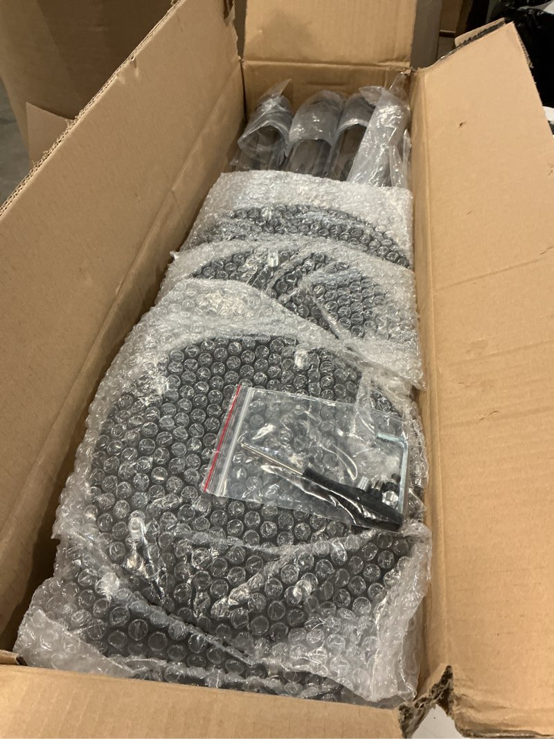 Condition photo showing Good Condition for 39.8''Matte Black Candle Holder with Acrylic Shades Tall 5 Arm Candelabra Black Table Centerpiece for Wedding Living Dining Room Fireplace Decoration Fit 0.98''LED Taper Candle Black 4pcs