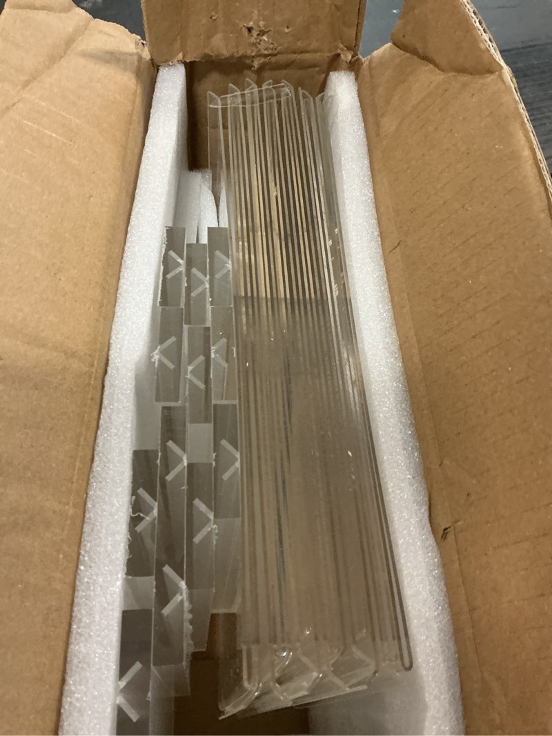 Condition photo showing Good Condition for 12 Pack Acrylic Sign Holder 8.5 x 11, Double-Sided Clear Sign Holder Plastic Stands for Display, T Shape Acrylic Table Sign Stands for Office Store Restaurants Wedding Party Decoration Vertical 12 Pack 8.5x11