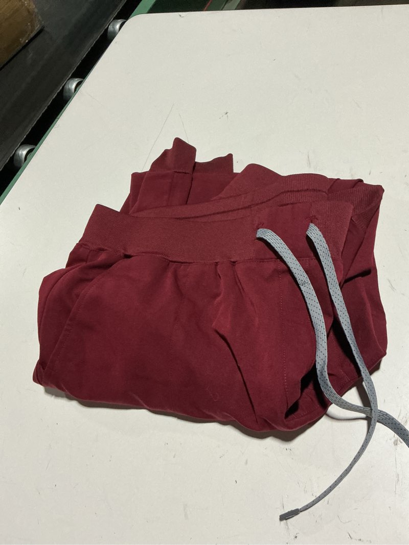 Condition photo showing Good Condition for fabletics women's active scrub jogger - motiontech, pocket-packed, lightweight, wrinkle-resist, semi-slim fit tall large wine