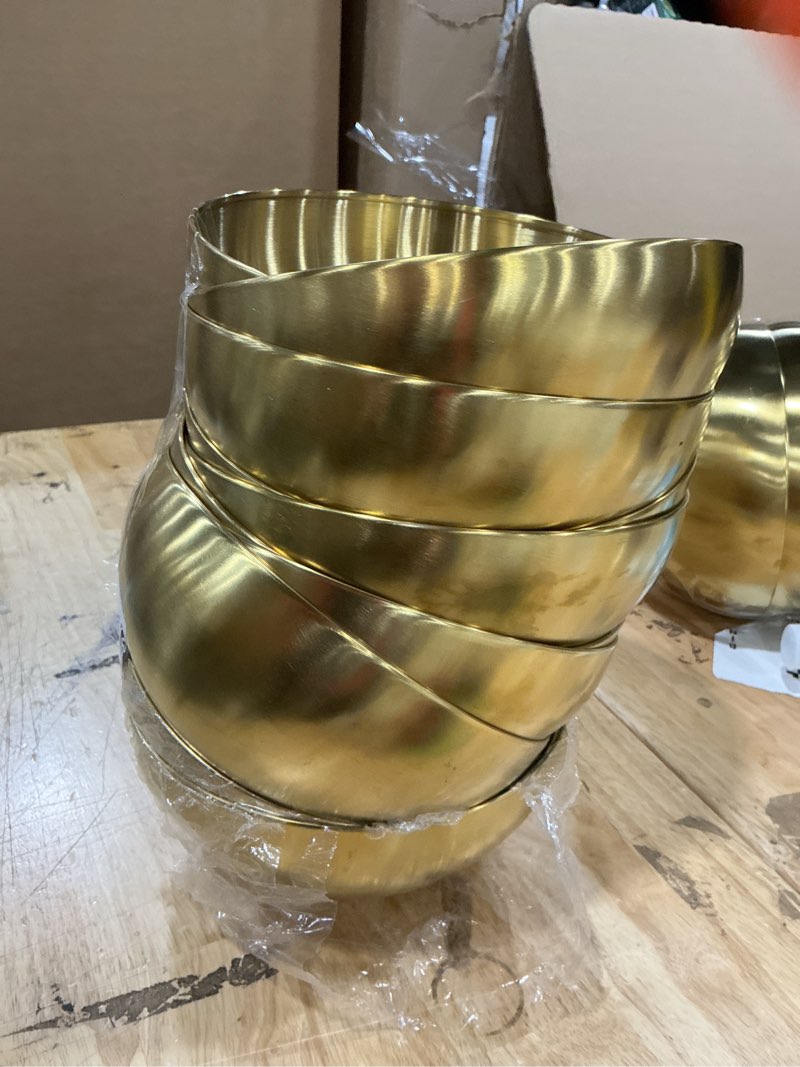 Condition photo showing New/Like New for sinjeun  10 pcs stainless steel mixing bowls, inch golden salad bowl, gold esthetician bowls for wedding party baking prepping serving facial cereal fruit appetizer salad soup cereal