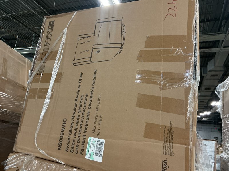 Condition photo showing New/Like New for baby relax mikayla 4-in-1 nursery swivel recliner glider, white