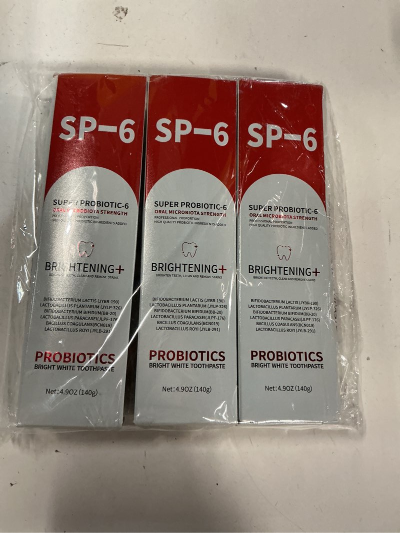 Condition photo showing Good Condition for (Unknown best by date)Sp-6 Probiotics Whitening Toothpaste, Sp-6 Ultra Whitening Toothpaste, Fluoride-Free, Fresh Breath Mint Flavor for Oral Health,Enhanced Formula with Enamel-Safe (3)