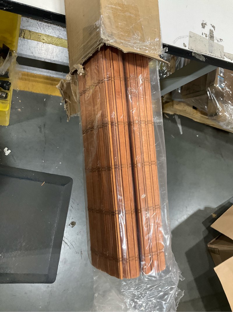 Condition photo showing Good Condition for lazblinds no tools no drill cordless bamboo roman shades, light filtering window treatment, roll up bamboo blinds for windows 20'' w x 64'' h, wood light filtering-wood01 20" w x 64" h