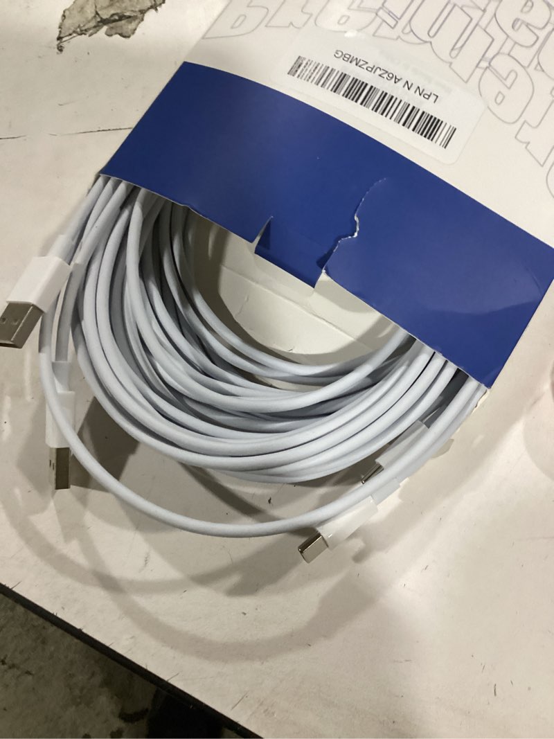 Condition photo showing Good Condition for Cabepow 15 FT Extra Long iPhone 17 16 15 Charger Cord,[Apple MFi Certified] Long USB A to USB C Cable 5M,3A iPhone 17 Fast Charging Cord for iPhone 17 16 Pro Max/15 Pro/16/16e/15/Air 15 FT-IP 17 White