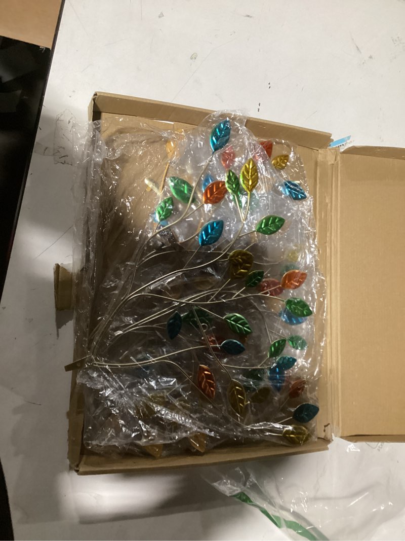 Condition photo showing Good Condition for Fangoo Tree of Life Metal Wall Art Sculpture 22 x 26 inch Large Metal Tree of Life Wall Decor Wall Hanging Multi Colored Leaf Art for Living Room Bedroom Garden Porch Patio Office Home Wall Decor