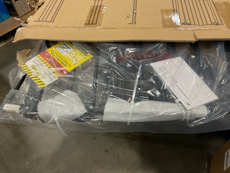Condition photo showing New/Like New for innotruth 29-39.6” baby gate for stairs & doorways, 30" tall pressure mount pet gates, easy step auto close both sides walk thru child gate, dual-lock safety design and one-hand operation, black pure black 29-39.6" w x 30" h