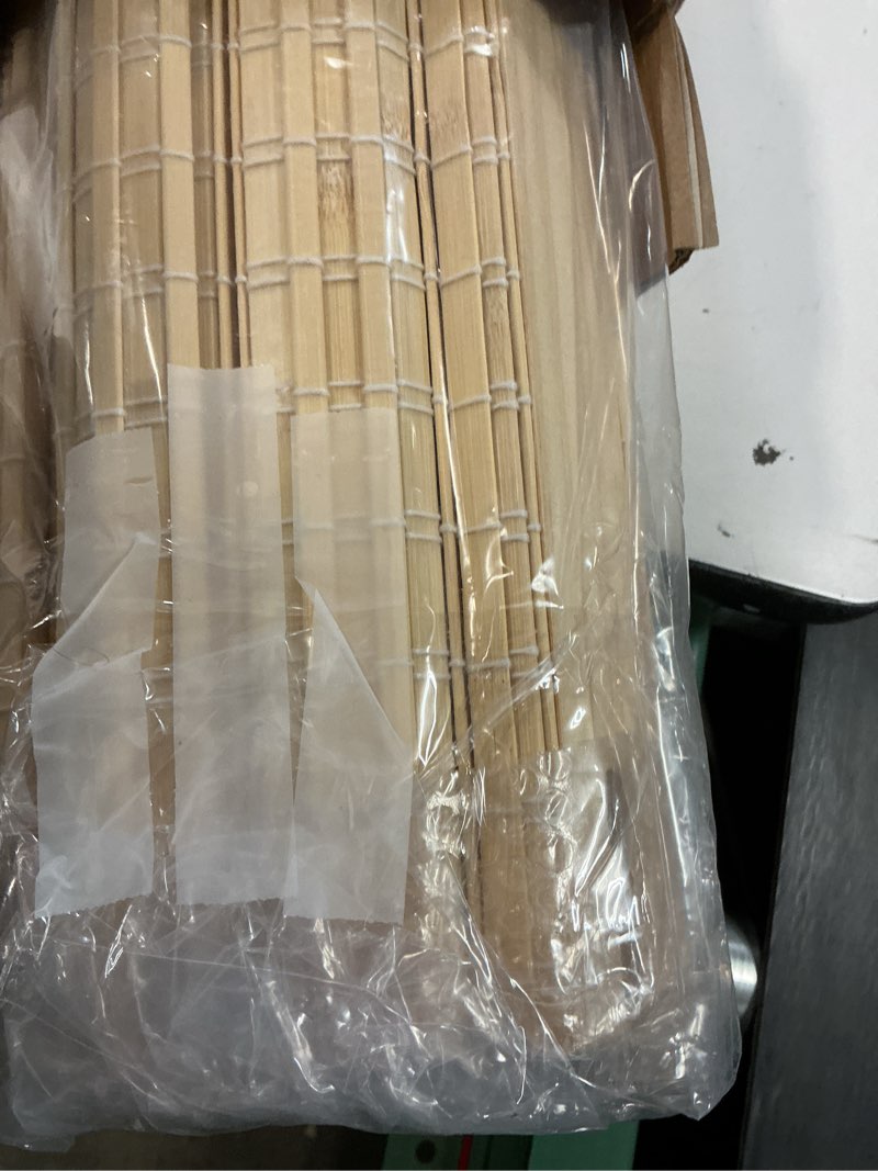 Condition photo showing Good Condition for seeye cordless bamboo roman shades, blackout natural bamboo blinds for indoor windows, roll up blind privacy shade for home, office, door, uv resistant & easy to install, 36" w x 64" h, natural privacy - natural 36"w x 64"h
