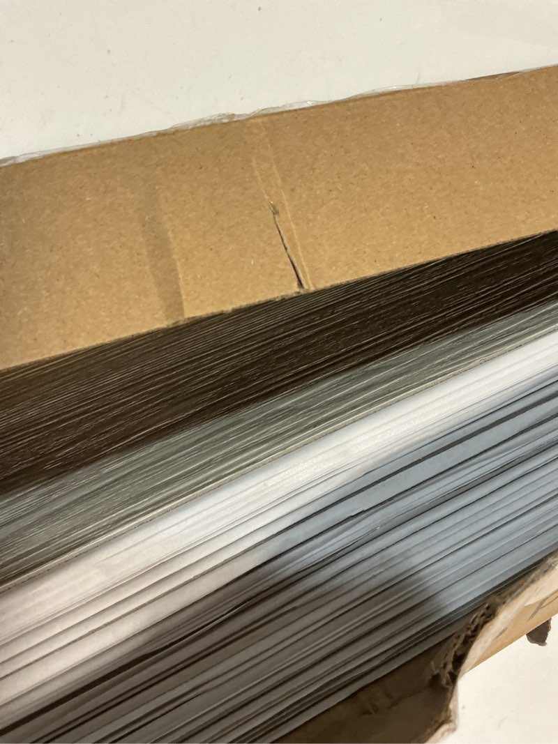Condition photo showing New/Like New for Art3d 36-Pack Peel and Stick Luxury Vinyl Flooring Tiles, 54 Sq. Ft Self Adhesive Wood Plank for Kitchen, Bedroom, Bathroom, Grey Ash 36 x 6 x 0.1 inches Grey Ash 36