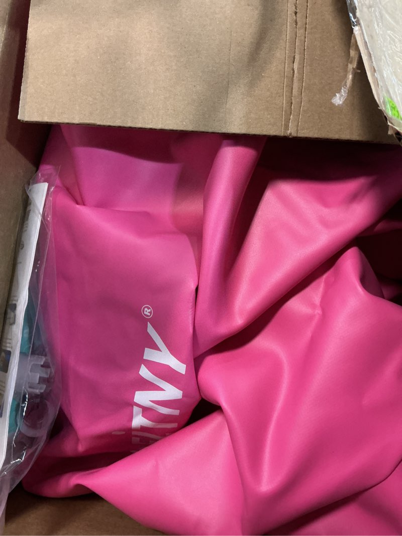 Condition photo showing Good Condition for vofitny gymnastics tumbling equipment air barrel inflatable octagon tumbler roller back-bend trainer cheerleading without pump pink/mint nopump 3.3'l x 2'd