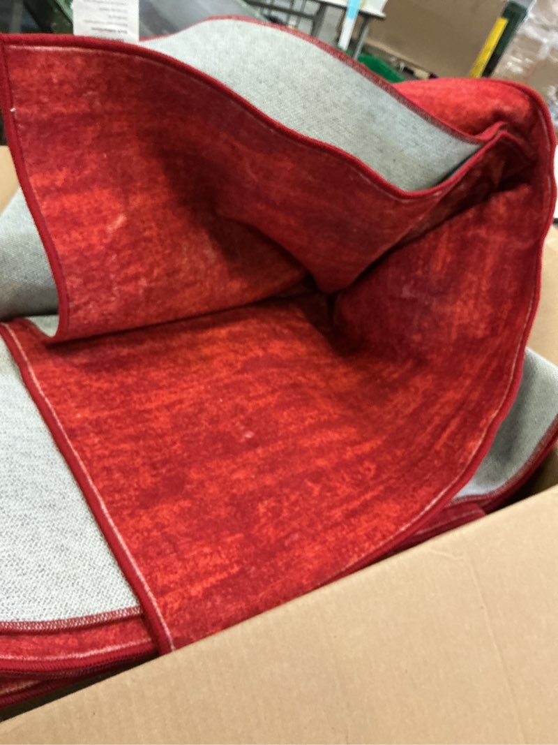 Condition photo showing As Is for Unique Loom Del Mar Collection Area Rug - Lucille (9'x 12' Rectangle, Terracotta/ Red) 9' x 12' (Rectangular) Terracotta/Red