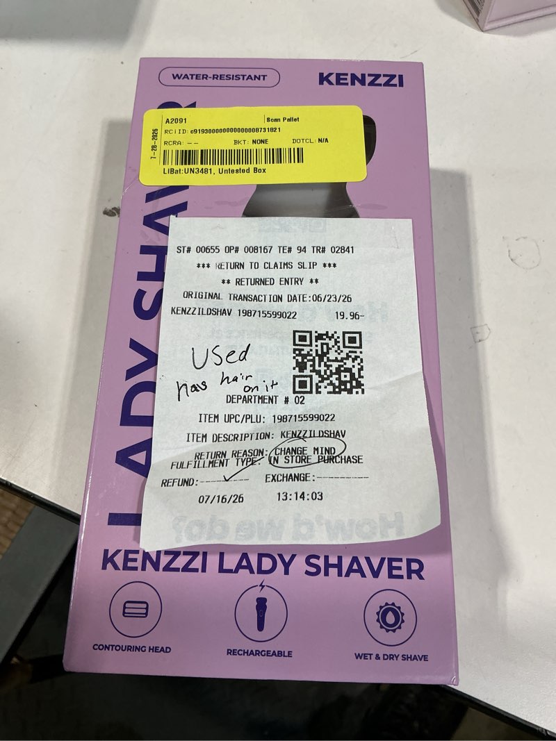 Condition photo showing New/Like New for kenzzi lady shaver rechargeable electric shaver for women, wet & dry use, water-resistant, contouring head