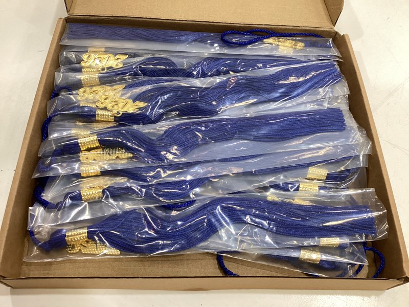 Condition photo showing Good Condition for 24 pieces 2026 graduation tassel, graduation cap tassels decoration with 2026 year gold date charms, grad gifts for 2026 year grad ceremonies souvenir, black
