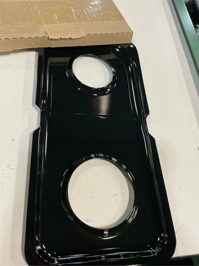 Condition photo showing Good Condition for ge wb34k10009 genuine oem porcelain double drip pan (black) for ge gas ranges