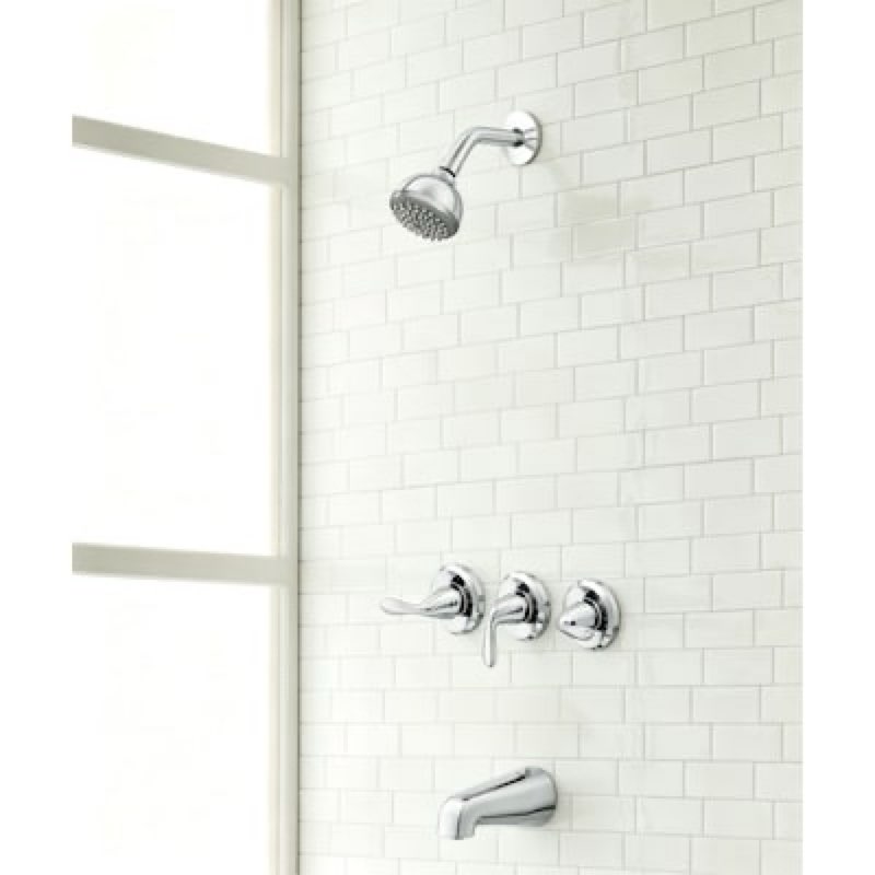 project source everfield polished chrome 3-handle single function 3.15-in round bathtub and shower