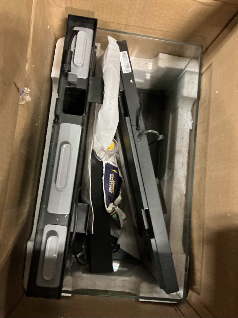 Condition photo showing As Is for Wonderfactory Smart Aquarium Fish Tank 5 Gallon Starter kit, Self Cleaning System Efficiency Filter 7 Color LED Lights Automatic Feeder Temperature Display Monitor HD Glass, Smart Control with Apps