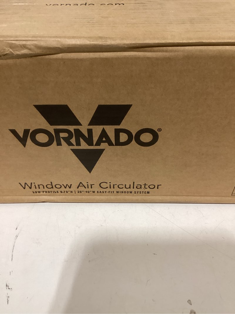 Condition photo showing New/Like New for Vornado TRANSOM Window Fan with 4 Speeds, Remote Control, Reversible Exhaust Mode, Weather Resistant Case, Whole Room, Ice White White Remote Control Fan