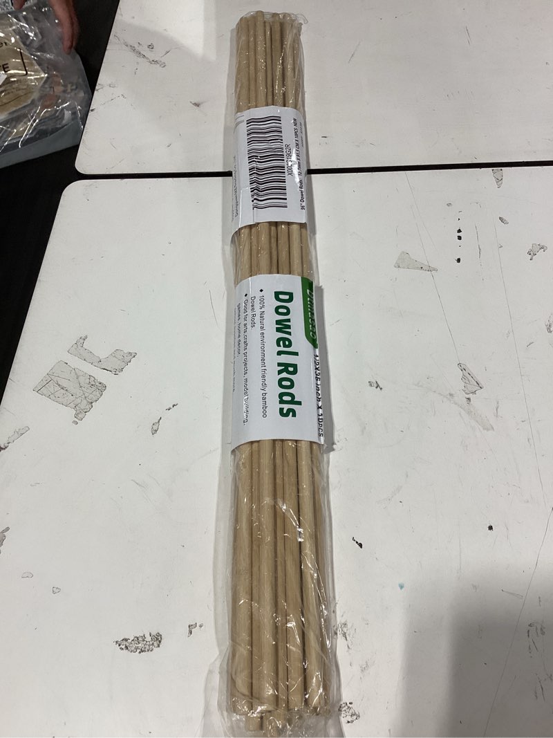Condition photo showing As Is for 1/2 x 36 inch 10 pcs dowel rods wood sticks wooden dowel rods - unfinished bamboo sticks - for crafts and diyers