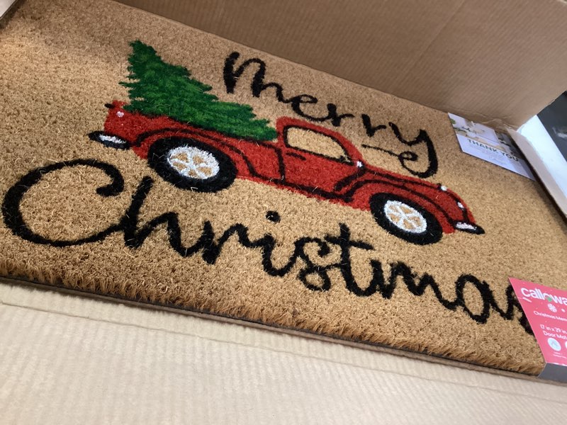 Condition photo showing New/Like New for Calloway Mills AZ106331729 Christmas Fun Doormat, 17" x 29", Multicolor