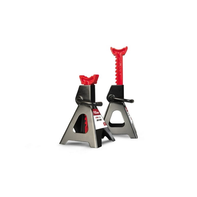 hyper tough 3 ton steel ratcheting jack stands, black, 1 pair