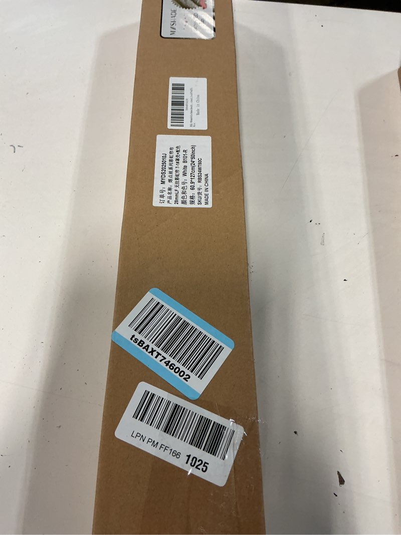 Condition photo showing New/Like New for myshade roller shades zebra blinds for indoor windows cordless day and night light filtering dual layer roller window blinds & shades, easy to install, size 24" w x 50" h, white white 24"w x 50"h