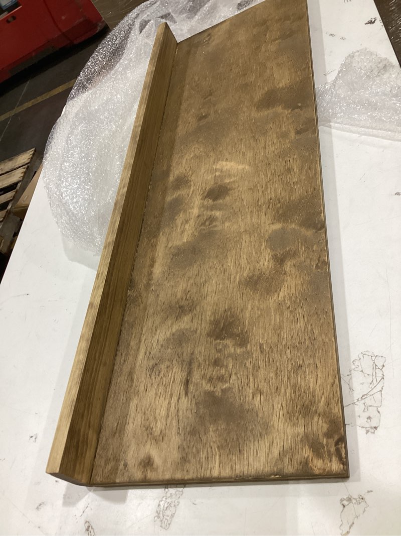 Condition photo showing As Is for wire shelf cover (real wood) for pantry & closet – custom fit for wire rack cover – handmade in usa, custom sizes for 9, 12, 16 or 20 width to upgrade closet shelving (36l, 12w, early) early american 12"w x 36"l