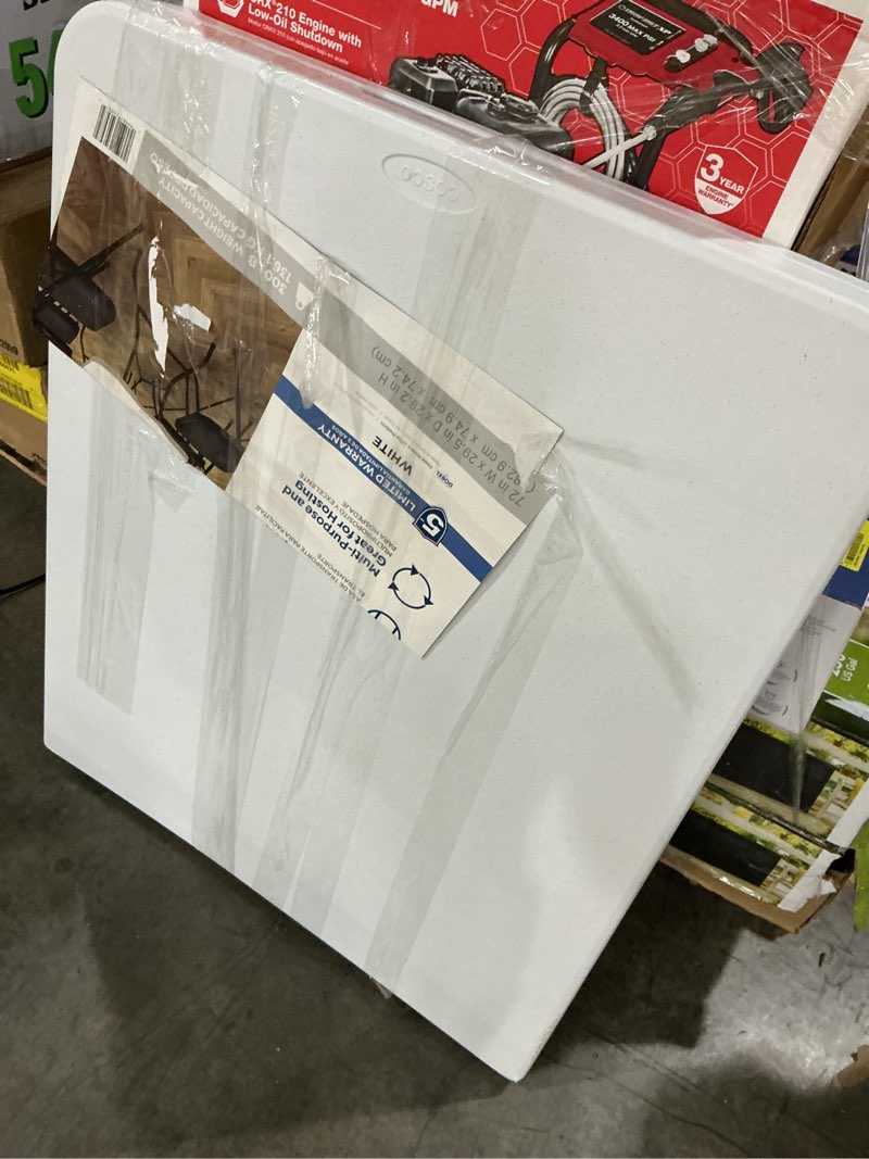 Condition photo showing Good Condition for cosco 6 foot premium folding table in white speckle