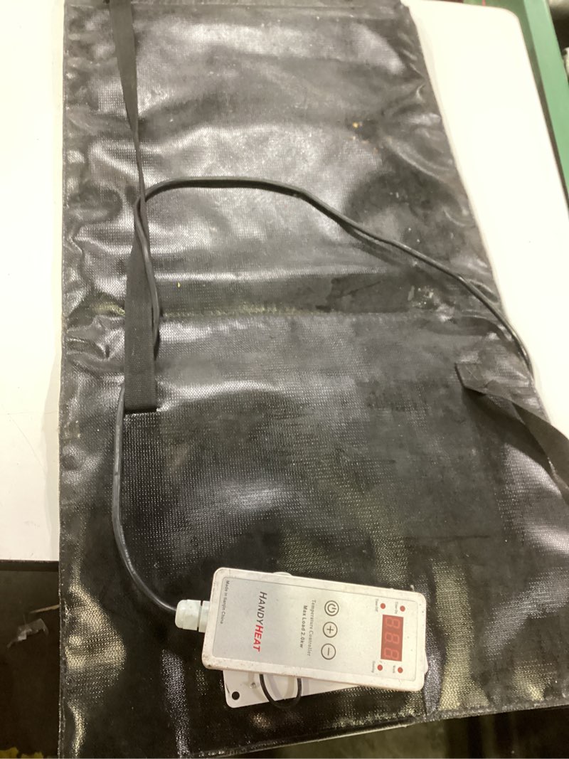 Condition photo showing As Is for propane tank heater blanket, 43.3 x 13.4" gas lp cylinder warmer heated insulated propane tank covers waterproof rv cylinder tanks heating wrap with temperature control 40?-158? fits 20,30,40 lb tanks 43.3 x 13.4" black