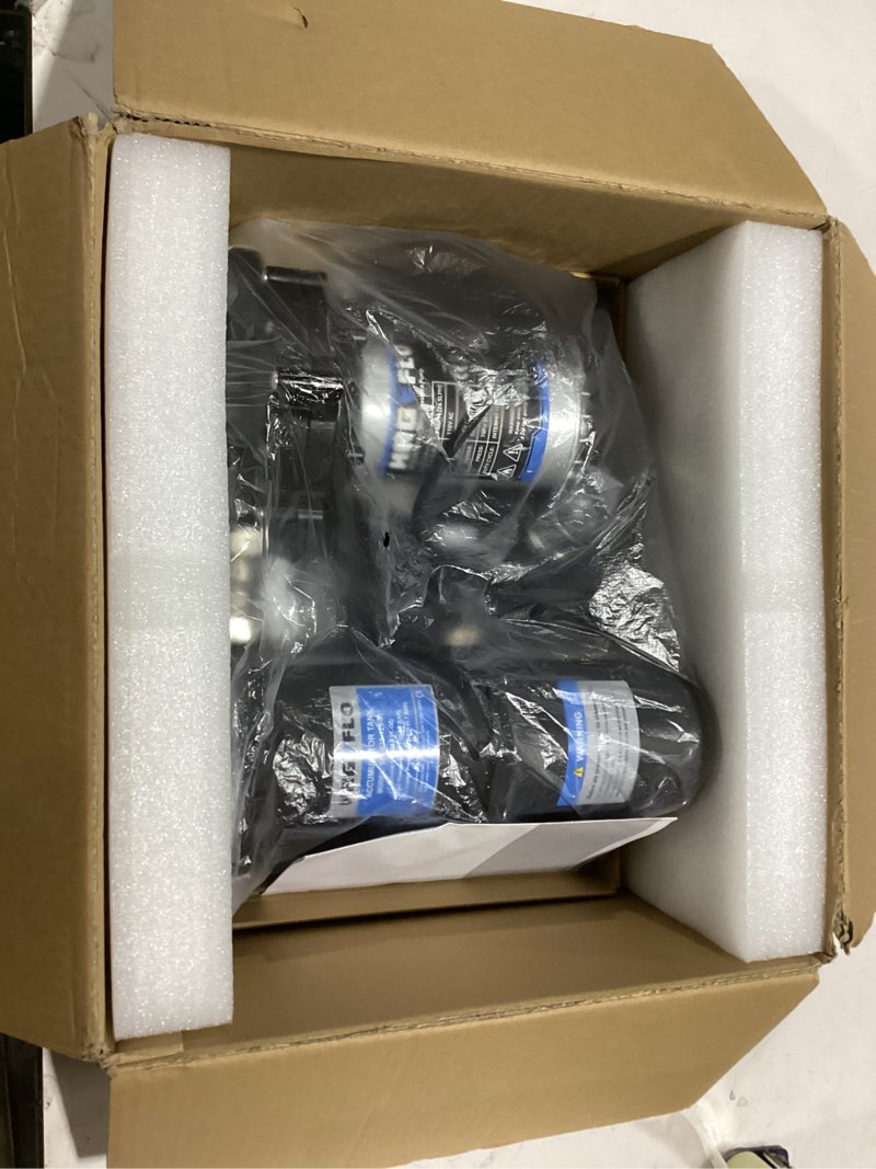 Condition photo showing As Is for rv water pump 110v ac 7gpm 70psi with 1l 125psi pre-pressurized accumulator tank, ultra-quiet water pressure system for homes, rvs, irrigation & marine use 110v-7gpm-70psi-1l-125psi-tank