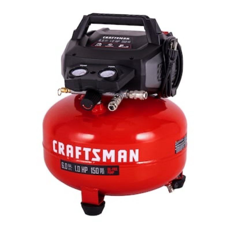 craftsman 6-gallon portable electric 150 psi pancake air compressor